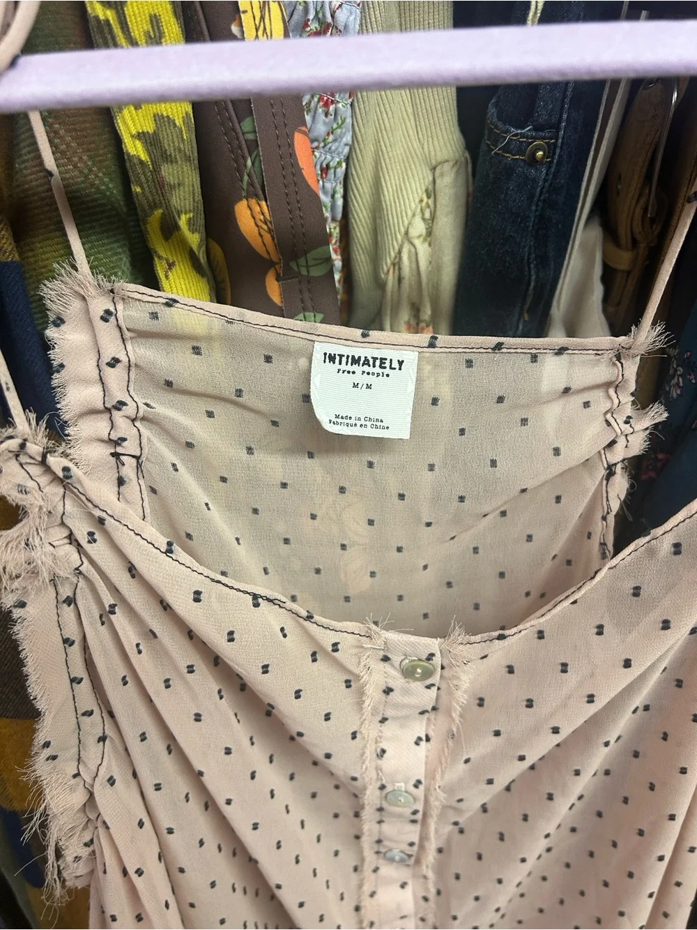 Free People Polka Dot Mini Slip Dress S